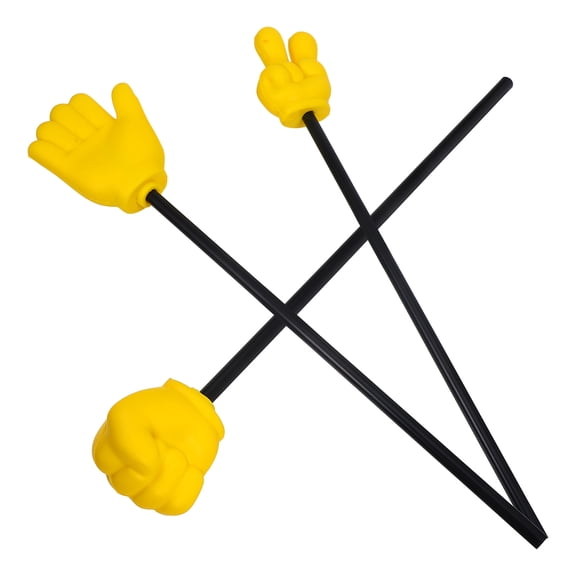 unbranded 3 Pcs Cut Edge Round Cards Finger Foam Sponge Stick 46.00X6.50X3.50CM Yellow