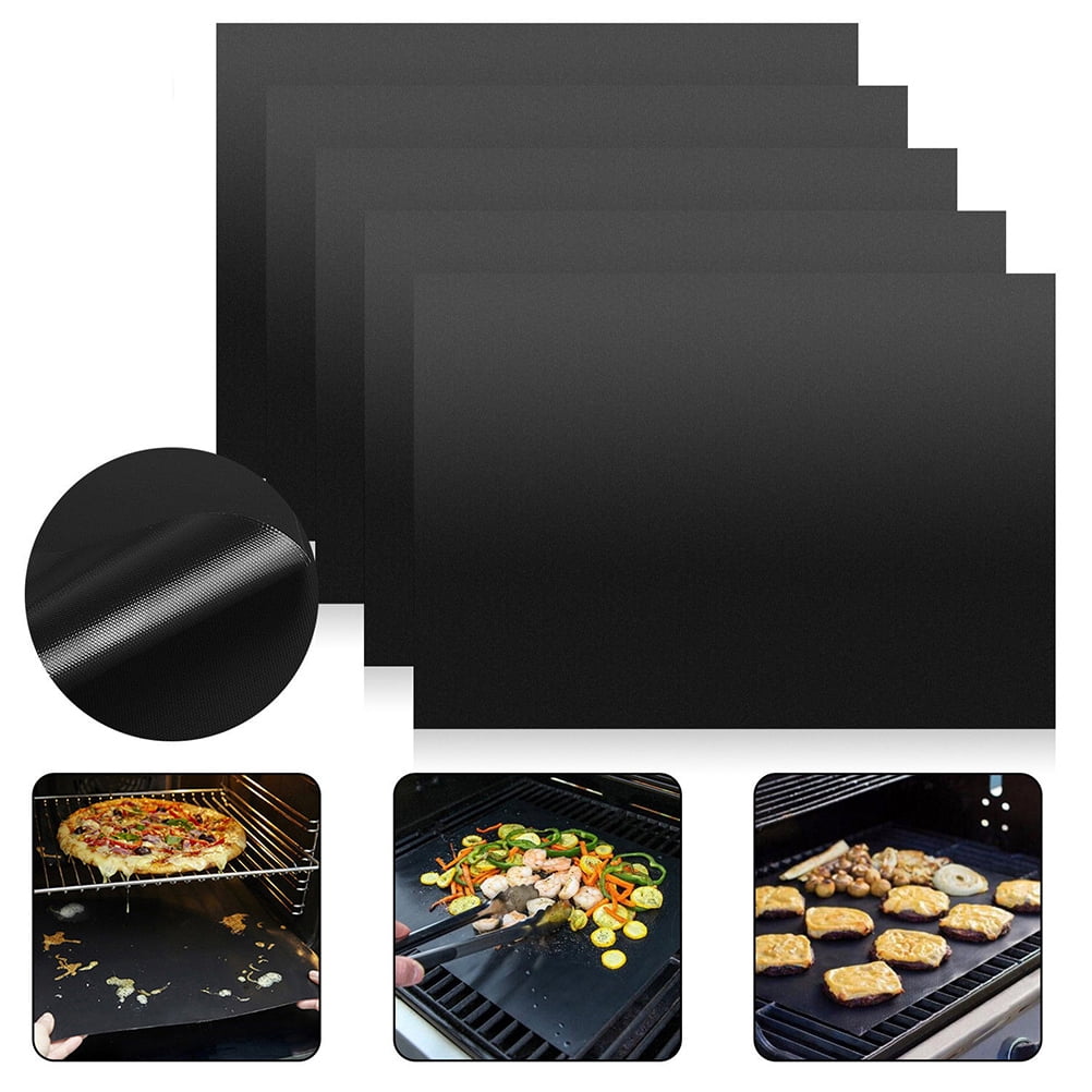 unbranded  3 Pcs Oven Liners Baking Pad Mat Grill Mats for Outdoor Grills Deck Black