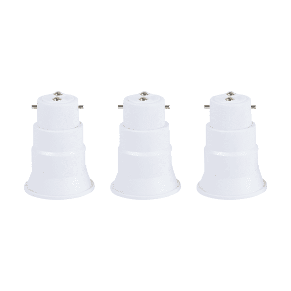 FELTECHELECTR 3Pcs Lamp Socket Adapter to E27 Converter for Light Bulb Base White Plastic High Temperature Resistance