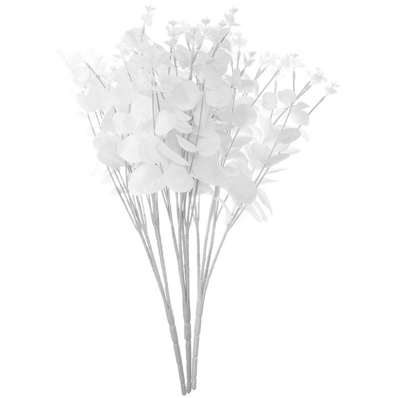 unbranded 3 Pcs Money Leaf Fake Flower Outdoors Artificial Faux Plant White