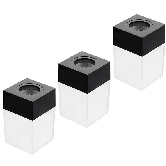 unbranded  3 Pcs Sundries Object Organizer for Office Binder Clip Paperclip Holders Desk Black