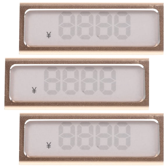 FUEENIRVA 3Pcs Reusable Golden Alloy Cost Label Stand for Cake Shop and Retail Shelves