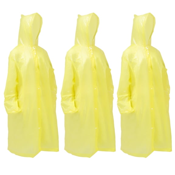 unbranded 3 Pcs Rain Coats Adult Raincoat Bike Raincoat 148X140X0.2CM Yellow