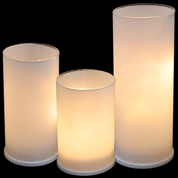 FONDOTIN 3-Pack Portable White Flameless LED Candles for Home, Outdoor, Party, and Decorative Use