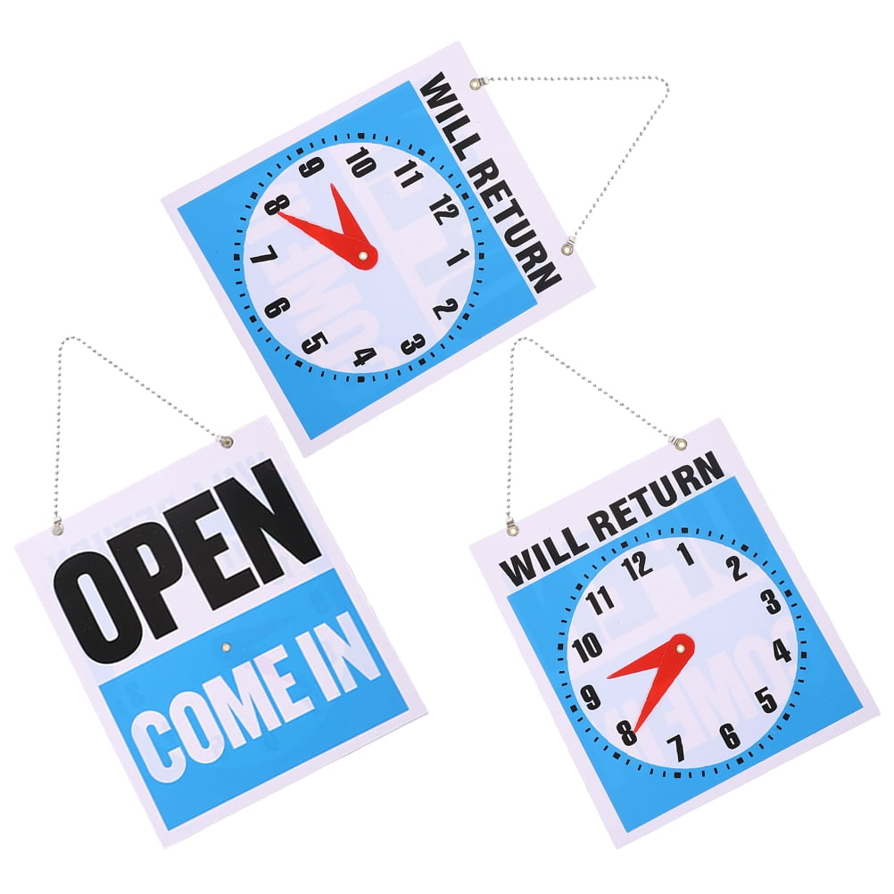 unbranded 3 Pcs Will Return at with Clock Garage Sign Pvc Material ...