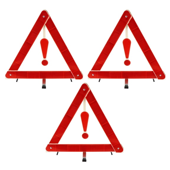 ROMANSENTIAL 3Pcs Reflective Emergency Triangle Warning Signs Foldable Roadside Safety Markers