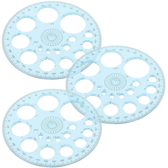unbranded 3 Pcs Students Protractor Rug Angle for Geometry Office Sky-blue