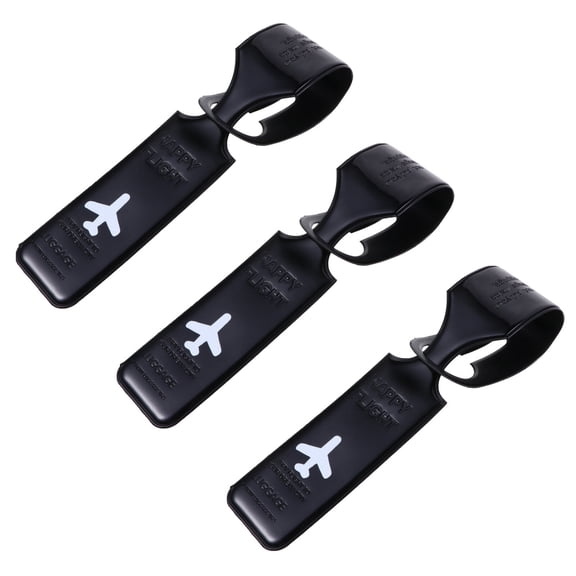 DECORNIJIA Luggage Tag Black 3Pcs 6.1X1.6In