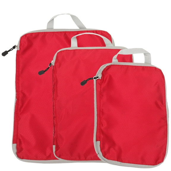 unbranded  3 Pcs Travel Storage Bag Packing Cubes Bags for Clothes Hand Man Red