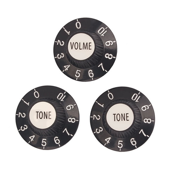 unbranded 3 Pcs Volume Control Knob Knobs for Guitar Tuners Bass Black