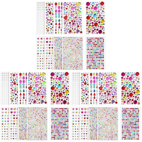 unbranded 3 Pieces Stick on Earrings Glitter Rhinestone Stickers 1.20X1.20X0.10CM