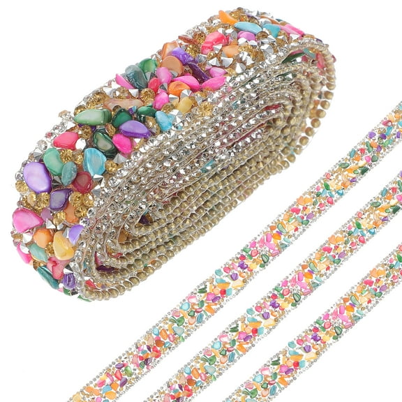 unbranded 3 Rolls  of Decorative Clothes Trim Multi-function Craft Trim Delicate Rhinestone Ribbon Clothes Accessory