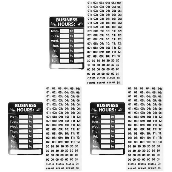 unbranded 3 Sets Business Hour Closed Open Sign Open/Closed Sign for Store Restaurant Bar