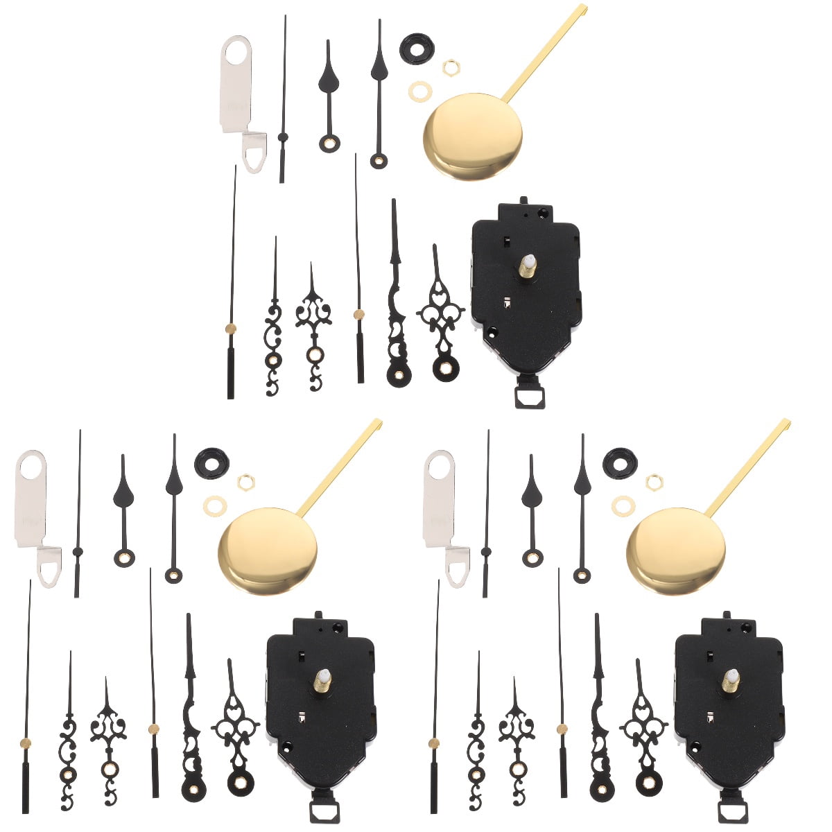 LITINKIMI Clock Mechanism 3Sets Black for DIY Projects Classic and Durable