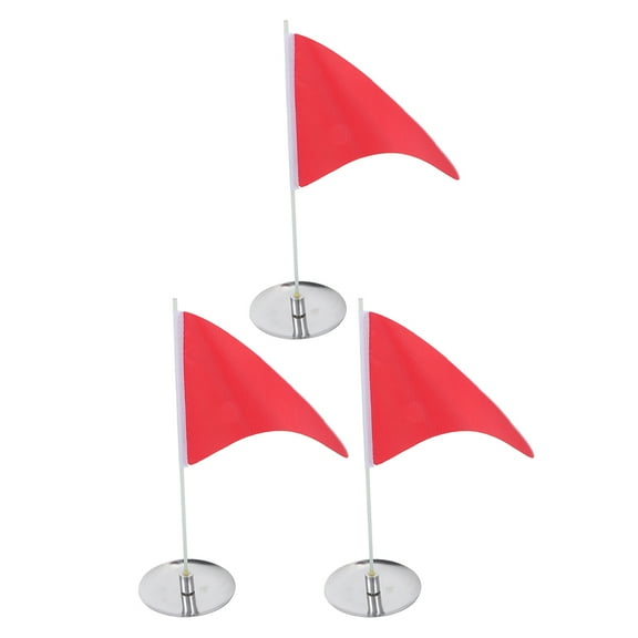 unbranded 3 Sets Golf Flagsticks Flags with Cups Practice Putting Flag Pole Pin Flagpole Hole Cup Portable Small Golf Flag Sticks for Putting Course