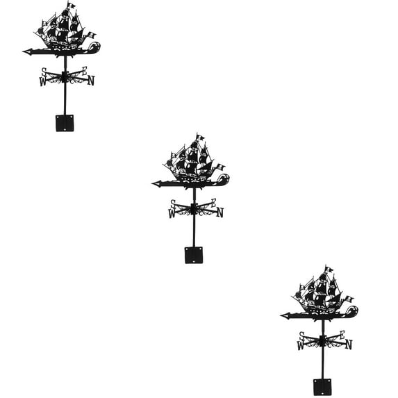 unbranded 3 Sets Metal Wind Vane Iron Wind Directions Indicator Roof Vane Garden Outdoor Yard Decoration