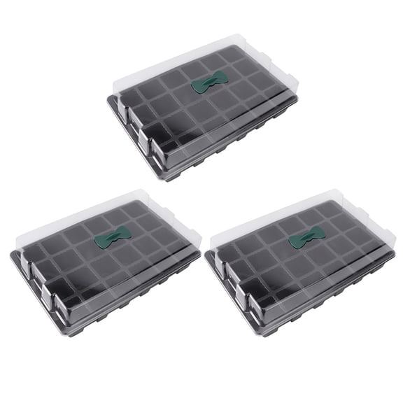 WHAMVOX 3Sets Plastic Box Nursery Box Sprouting Box Material For Centralized Management Warmth and Light Penetration Humidity Control 14x9x4in