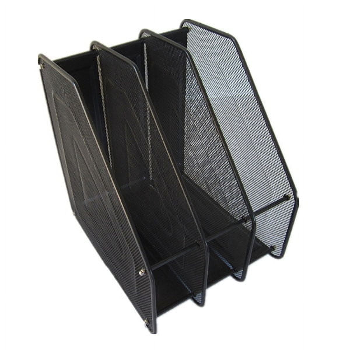 unbranded 3 Slot Document Organizer Stand Compartment Notebooks Black ...