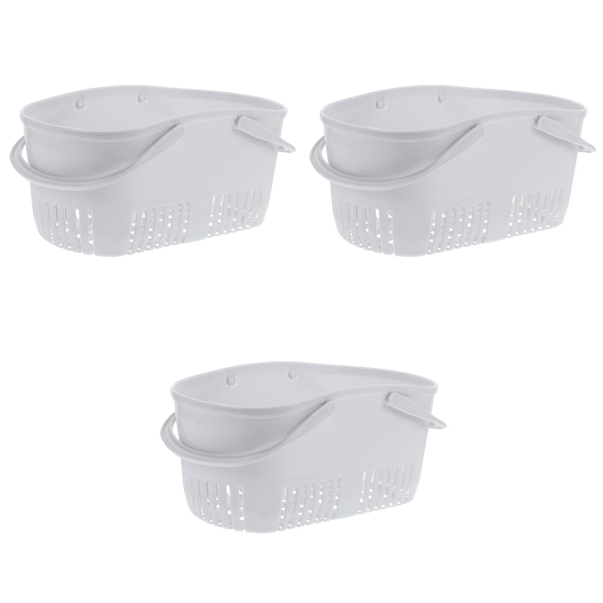 YSNOOWE Bathroom Storage Basket Grey Portable Shower Organizer with Stable Quality 3Pcs