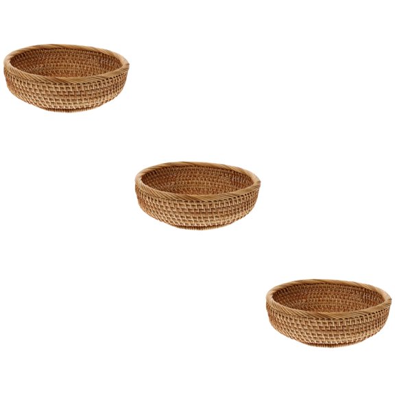 unbranded 3 pcs  Home Rattan Basket Storage Basket Fruit Bread Basket Storage Container