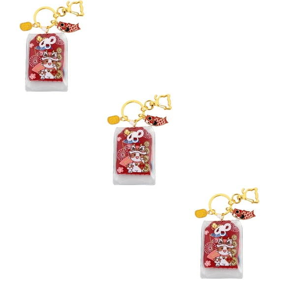 unbranded 3 pcs Lovely Cattle Bag Pendant Ox Year Keychain Calf Keyring Pendant Ox Year Gift