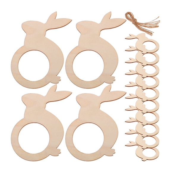 GOOHOCHY Dining Table Napkin Ring Wood for Holiday Reception 30Pcs 3.5X2.4X0.1In