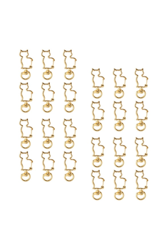 30 Pcs Cat Shaped Keychain Loop Cord Marker Miss Dad Golden