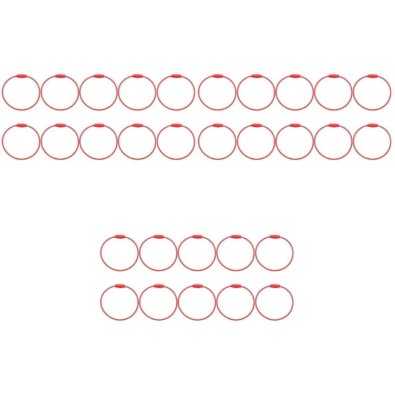 unbranded 30 Pcs Creative Keyring Metal Fashion Retro Simple Durable Keychain for Key (Red)