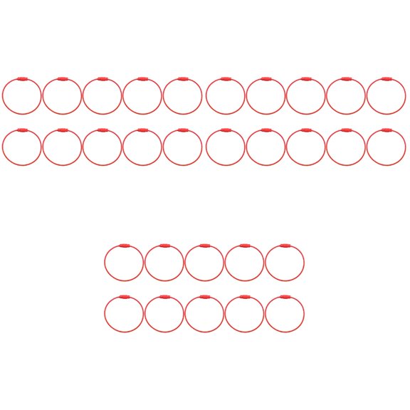 unbranded 30 Pcs Creative Keyring Metal Fashion Retro Simple Durable Keychain for Key (Red)