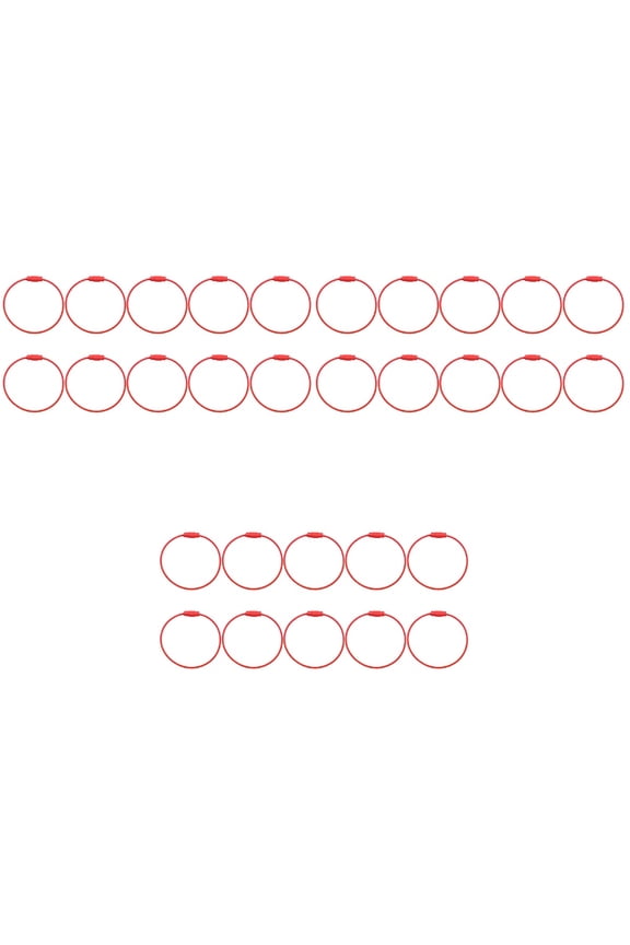 30 Pcs Creative Keyring Metal Fashion Retro Simple Durable Keychain for Key (Red)