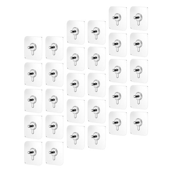 30 Pcs No Trace Adhesive Hooks for Clothes, Strong Sticky Wall Hangers, Easy to Use, Damage-Free Removable Hooks