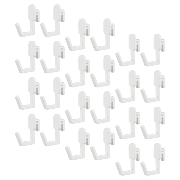 unbranded 30 Pcs Peg Board Hooks for Hanging Pegboard Accessories Boards Garage White