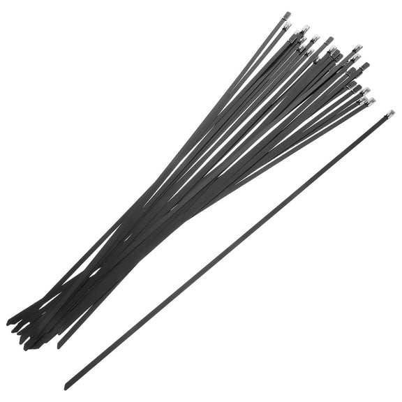 SKISUNO 30Pcs Durable Stainless Steel Self Locking Cable Ties Metal Straps for Cable Fixing