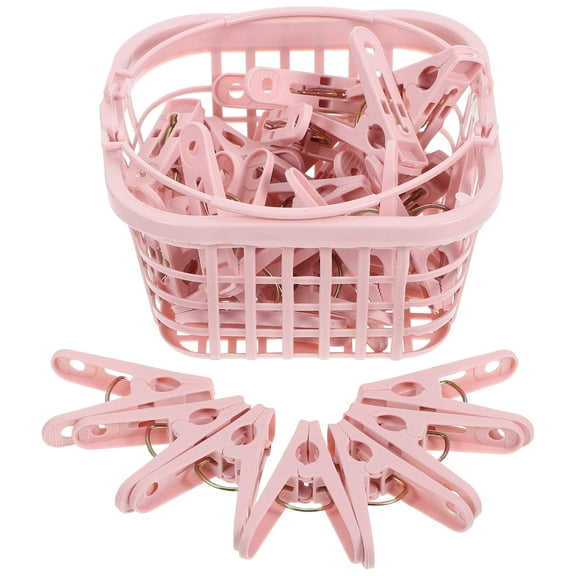 FONDOTIN Pink ABS Clothes Pins Ample Quantity Sturdy for Drying 30Pcs