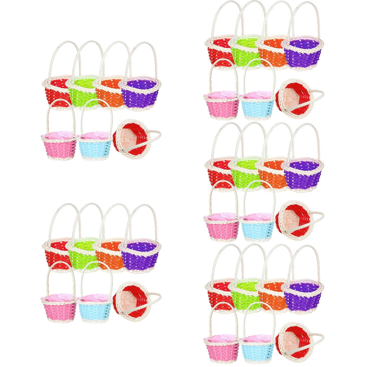 unbranded 30 pcs  Small Woven Baskets with Handle Easter Egg Baskets Candy Baskets Flower Baskets