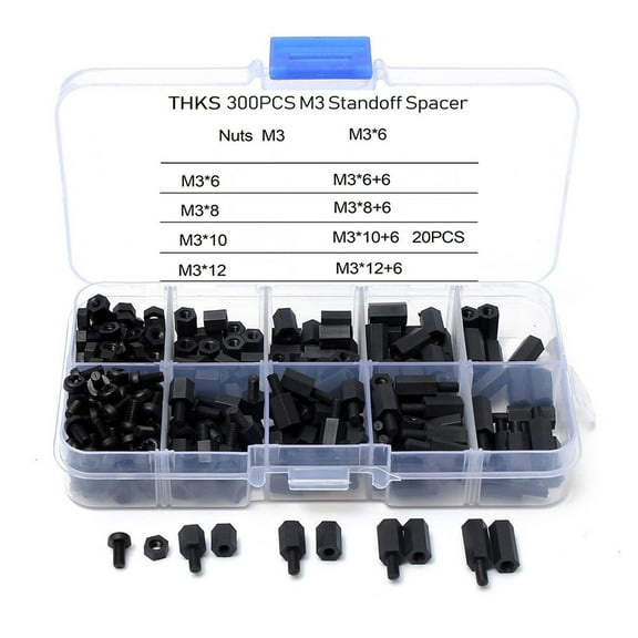 unbranded 300 Pcs Cup Hooks Power Strip Standoff Spacers Multi-use Screws 12.5X6.8CM Black