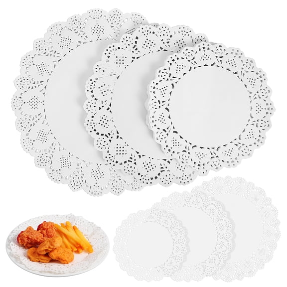 FONDOTIN 300 Pcs Round Paper Doilies Elegant Table Decor for Baking Cooking Serving Party Supplies