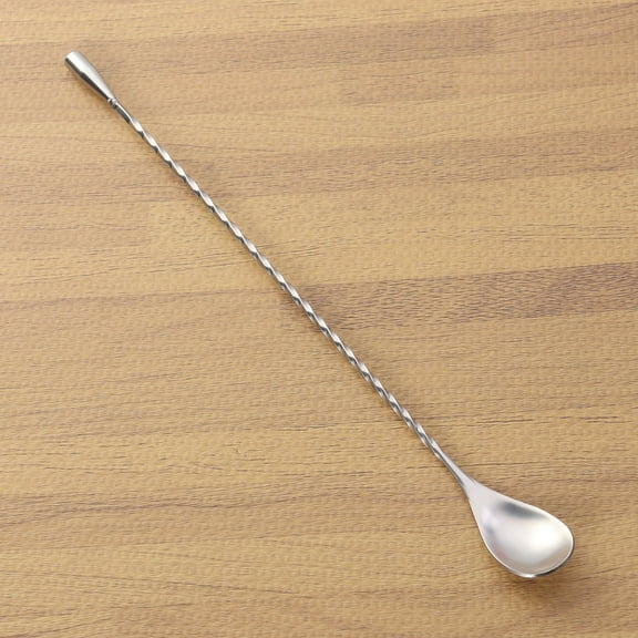 unbranded 304 Stainless Steel Cocktail Threaded Bar Spoon Swizzle Stick Long Bar Tea Stirring Stick Cocktail Twisted Bartender Tool - 31cm