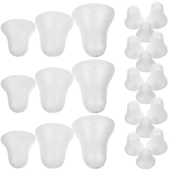 TEHAUX 30Pcs Unfinished White Foams Bells Suitable for DIY Painting Cutting and Gluing Crafts
