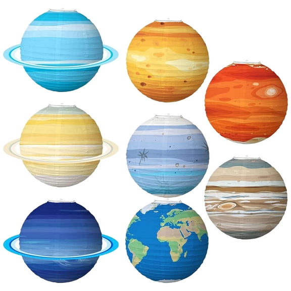 unbranded 32 Pcs Planet Decorations Space Paper Lantern Planets Lanterns Outer Space
