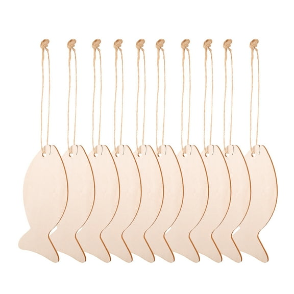 TOYMYTOY 32pcs Unfinished Fish Cutouts DIY Wood Craft Beige for Artists and Craft Enthusiasts