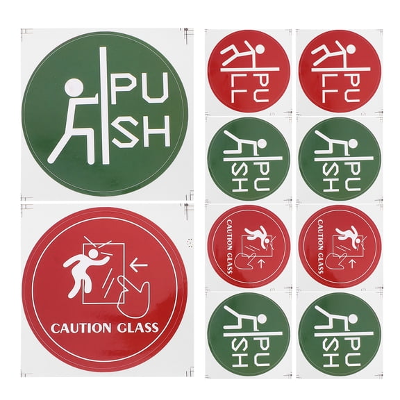 KALLORY Push Pull Door Labels Copper Sticker Assorted Color 36Pcs