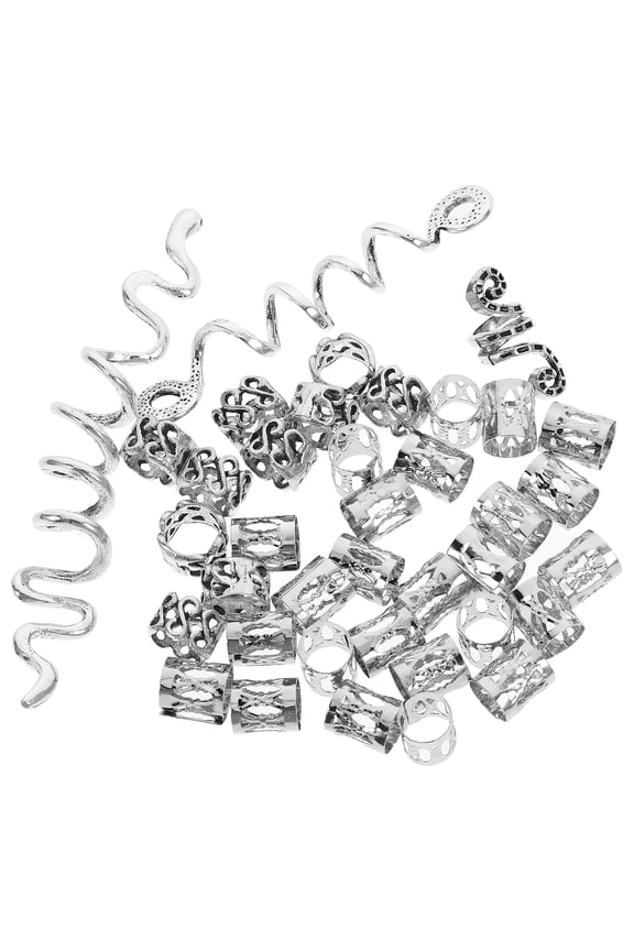38 Pcs Bedazzle African Dreadlocks Miss 9.10X1.00X1.00CM Silver
