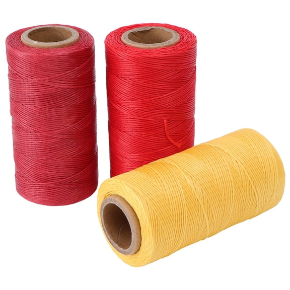 Milisten Waxed Thread for Sewing Tough Fabric, Assorted Colors, 3 Pieces Strong and