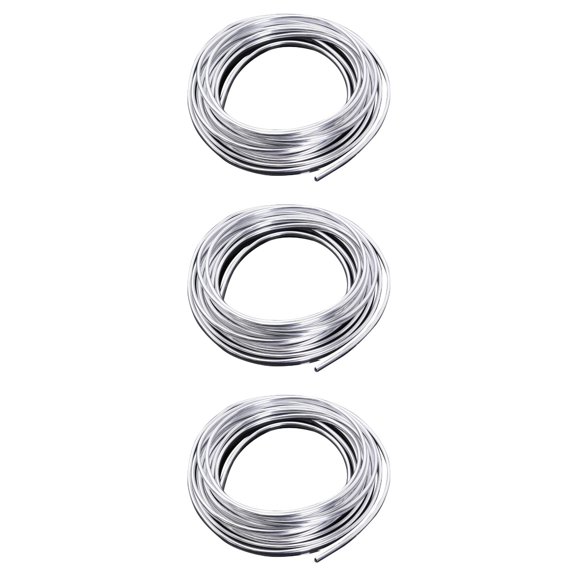 unbranded 3pcs 2M Car Styling Car Decorative Strip U-Shaped Interior Mouldings Decorative Filler (Silver)