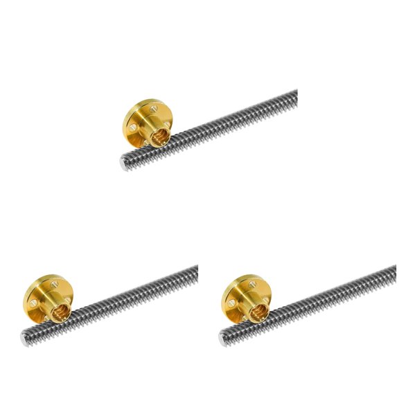unbranded 3pcs 3D Printer Parts T8 Lead Screw 150mm with Nut for Stepper Motor Threaded Rod Stainless Lead