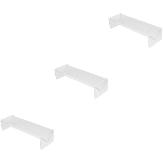 unbranded 3pcs Acrylic Rectangular Cookie Tray Restaurant Dessert Tray Fruit Food Display Rack