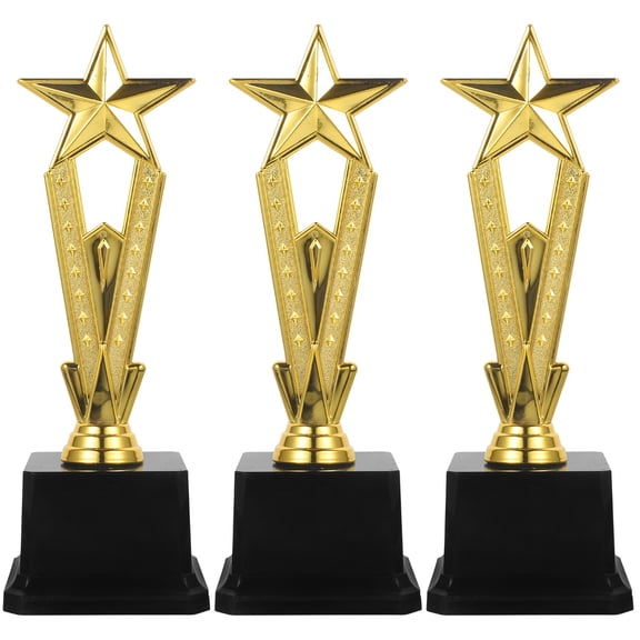 unbranded 3pcs Award Trophy Winner Competition Trophy Celebration Trophy Plastic Competition Trophy