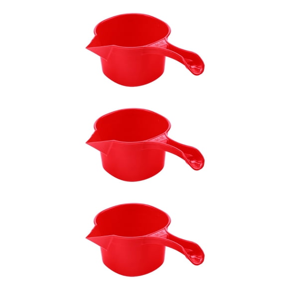 unbranded 3pcs Ceramic Tools Ceramic Slurry Ladle Thickened Plastic Handle for Water Scoop (Red)