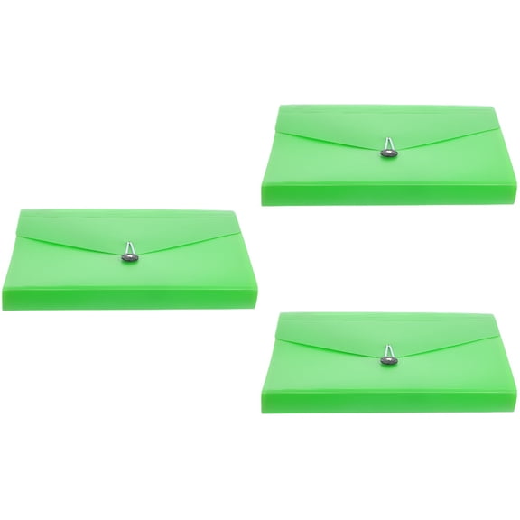 KALLORY Light Green Expandable File Folder 3Pack PP Material for Storage Home Office School Use